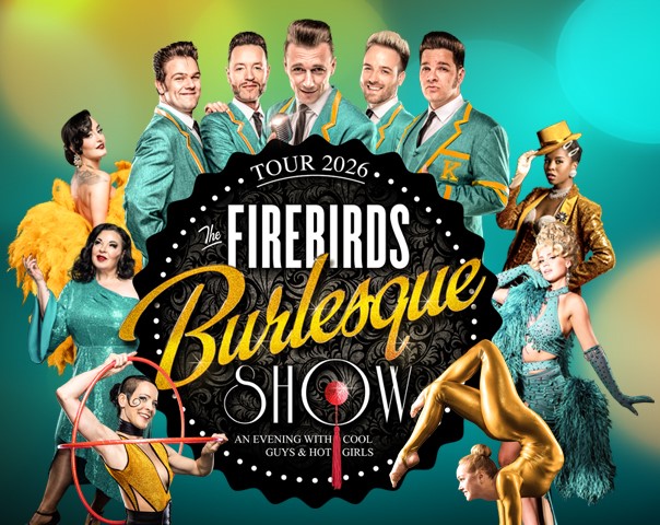 Tour-Plakat 2026 der FIREBIRDS BURLESQUE SHOW