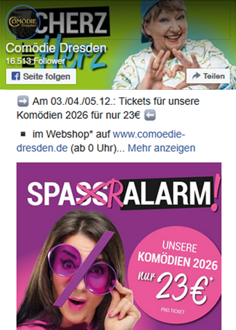 Comödie Dresden auf Facebook