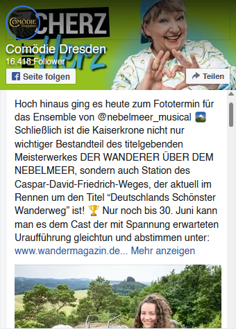 Comödie Dresden auf Facebook